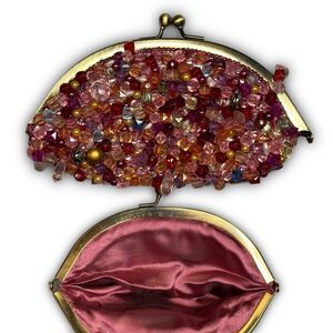 Unique Pink Beaded Coin Purse